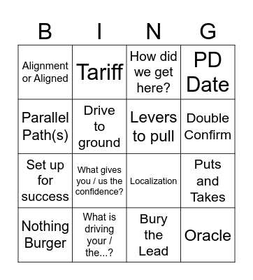 C&N NPD NPMR Bingo Card