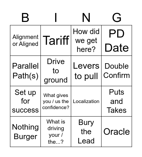 C&N NPD NPMR Bingo Card