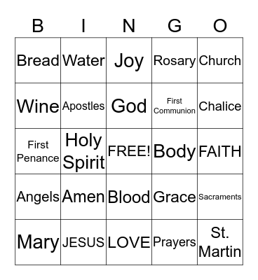 Miss Rebecca's Class Bingo Card