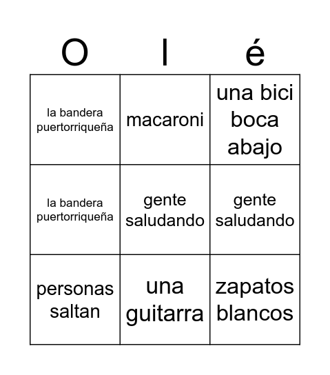 Gracias por Pedro Capó Bingo Card