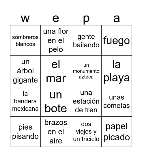 Madre tierra por Chayanne Bingo Card