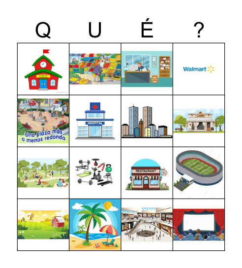 Los lugares Bingo Card