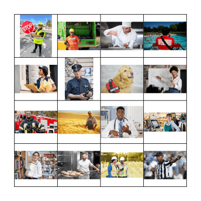 Community Helpers Bingo Card