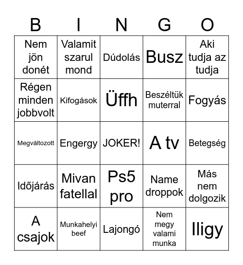 Kiki Bingo Card