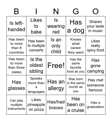 Icebreaker Bingo: Find Someone Who Bingo Card