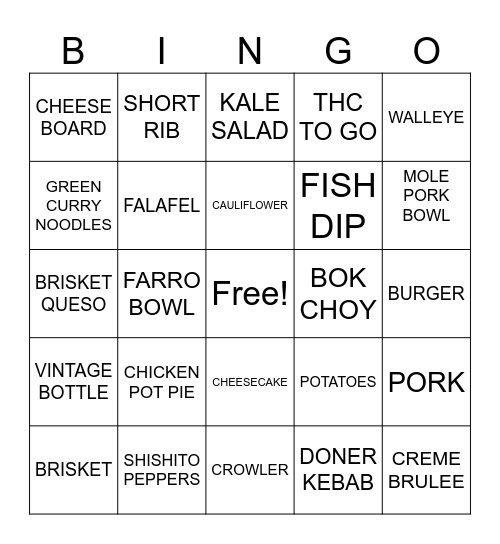 SERVER BINGO Card