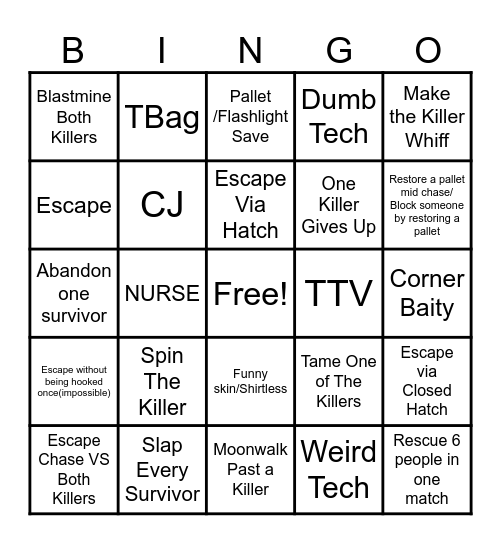 2v8 bingo Card