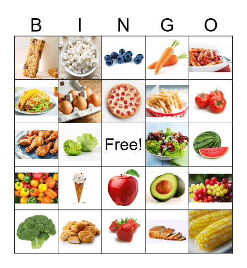 FOODS Bingo Card