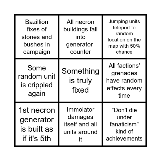 Relic's mastercraft patches bingo Card