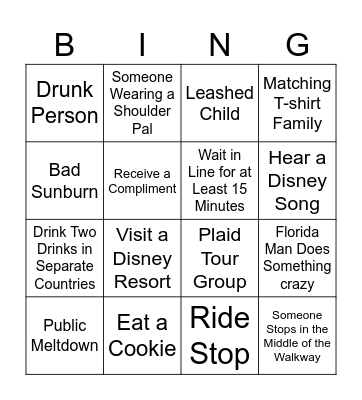 Florida Christmas Bingo Card