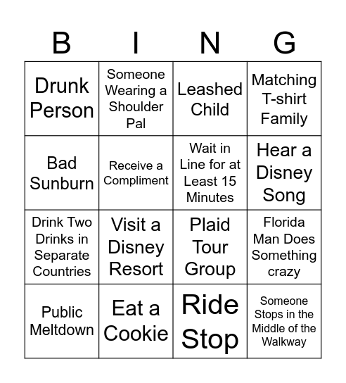 Florida Christmas Bingo Card