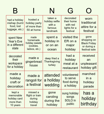 Find someone who has ... Bingo Card