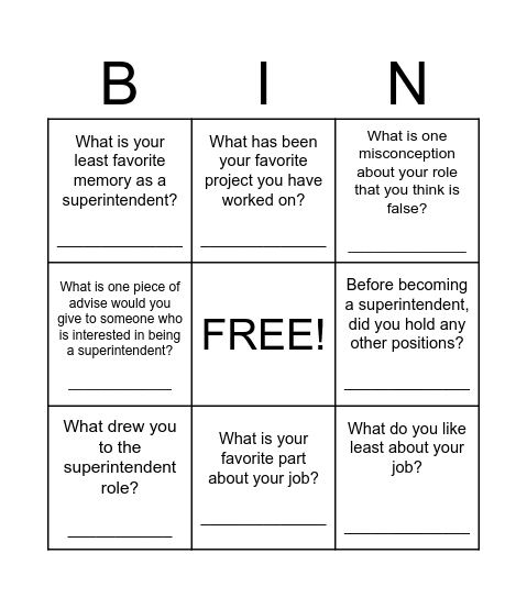 Sips with Supers! Bingo Card
