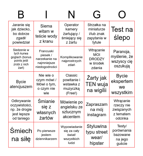 Bingo Sprawdzam Jak? Bingo Card
