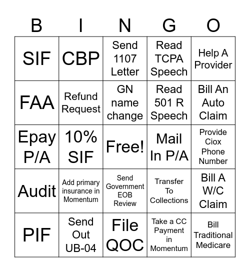 CSO BINGO Card