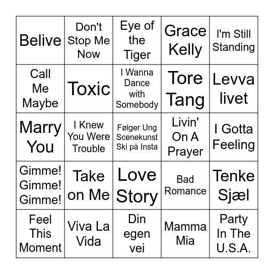MUSIKKBINGO Card