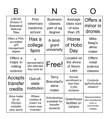 Transfer Fair Bingo! Bingo Card