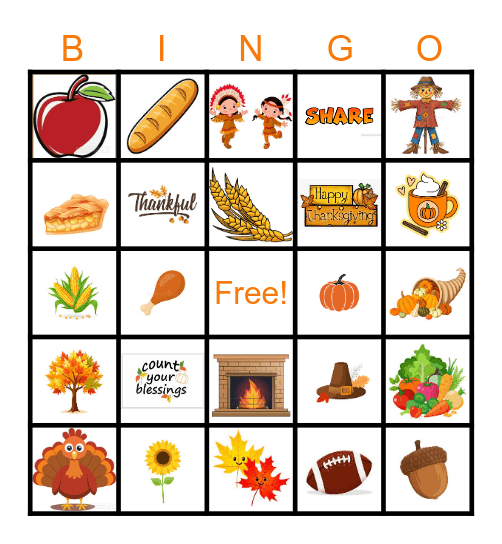Thanksgiving Bingo Card