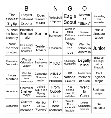 Brotherhood Bingo Card