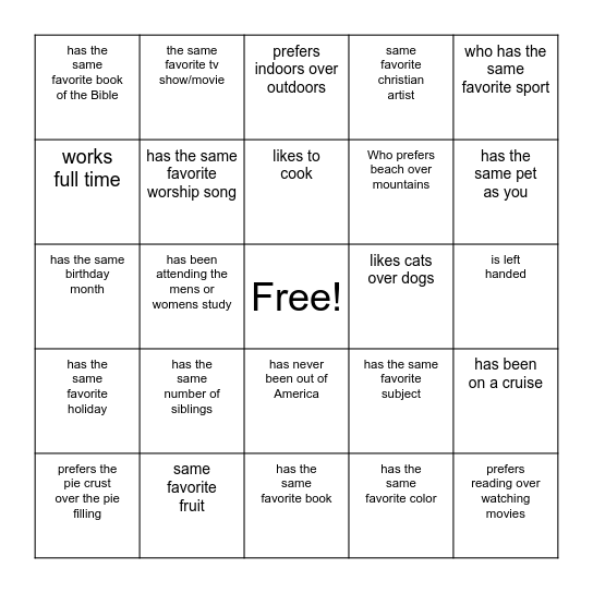 Get to Know You Bingo!  Find someone who Bingo Card