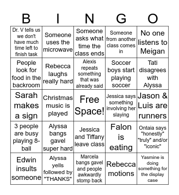 ASB Bingo Card