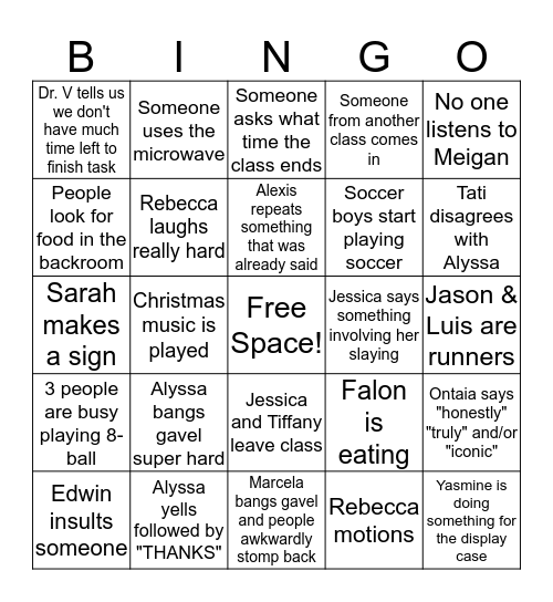 ASB Bingo Card