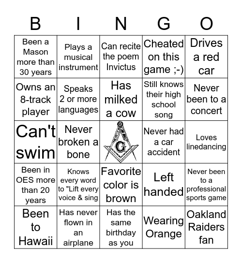 Get to Know Each Other BINGO! Bingo Card