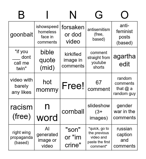FYP BINGO Card