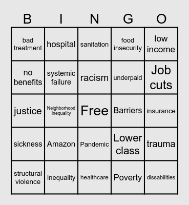 Disposable Bingo Card