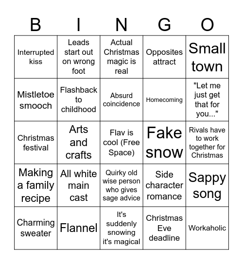 Hallmark Bingo Card
