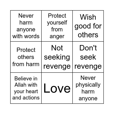 Polishing The Heart Bingo Card