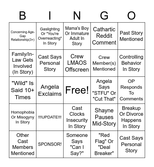 SRRS Bingo Card