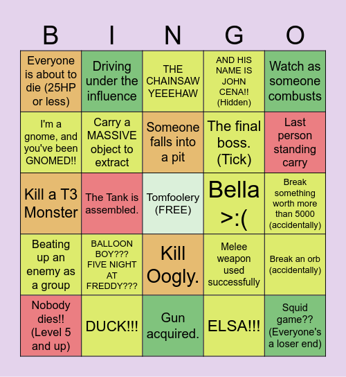 Lav's REPO bingo Card
