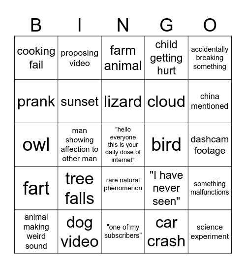Daily Dose of Internet Bingo Card
