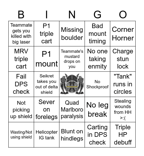 SOS Omega Experience Bingo Card