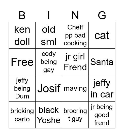 sml funny moments Bingo Card