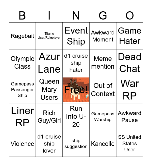 Tiny Sailors World Bingo Card