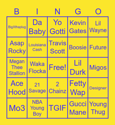 TRAP BINGO Card
