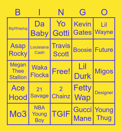 TRAP BINGO Card