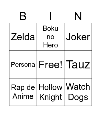 Bingaral Bingo Card