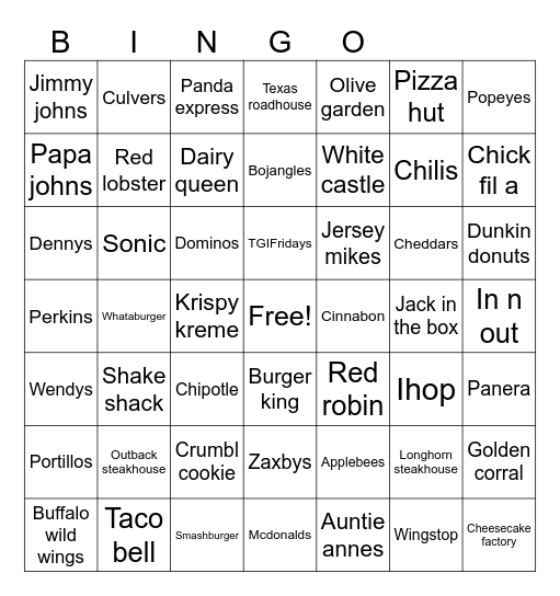 BINGO Card