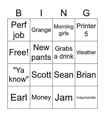 William Bingo Card