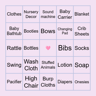 🎀Baby Bingo🎀 Bingo Card
