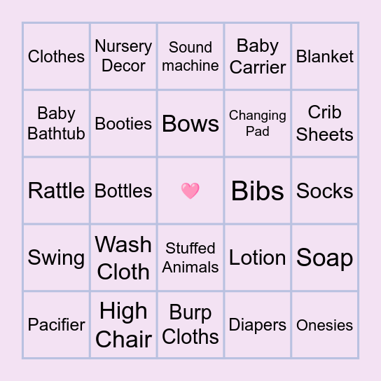 🎀Baby Bingo🎀 Bingo Card