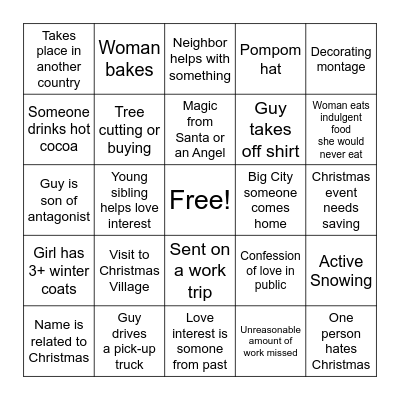 Christmas Movie Marathon 2025 Bingo Card