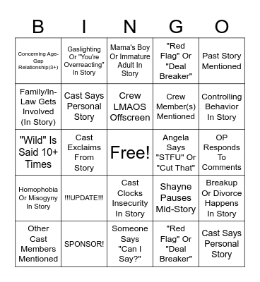 SRRS Bingo Card