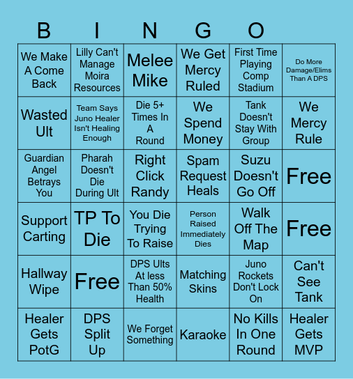 OW Comp Stadium Support Duo Bingo Card