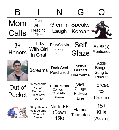 Yoonah Bingo Card