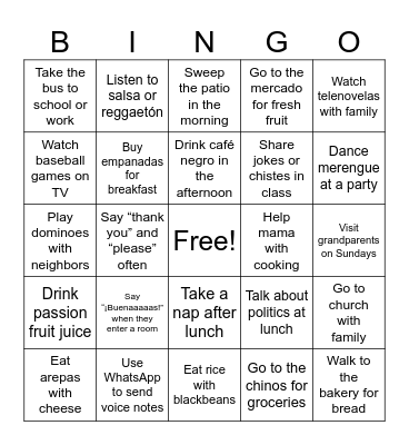 Find people who... Bingo Card