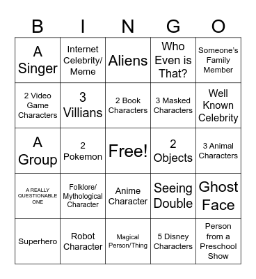Hear Me Out Bingo Card